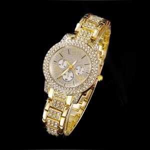 Women’s Gold Quartz Watch with Roman Numerals